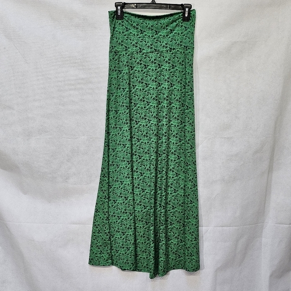 Lularoe Floral Mermaid Green & Blue Maxi Skirt 96% Polyester 4% Spandex Size XS - Picture 3 of 5
